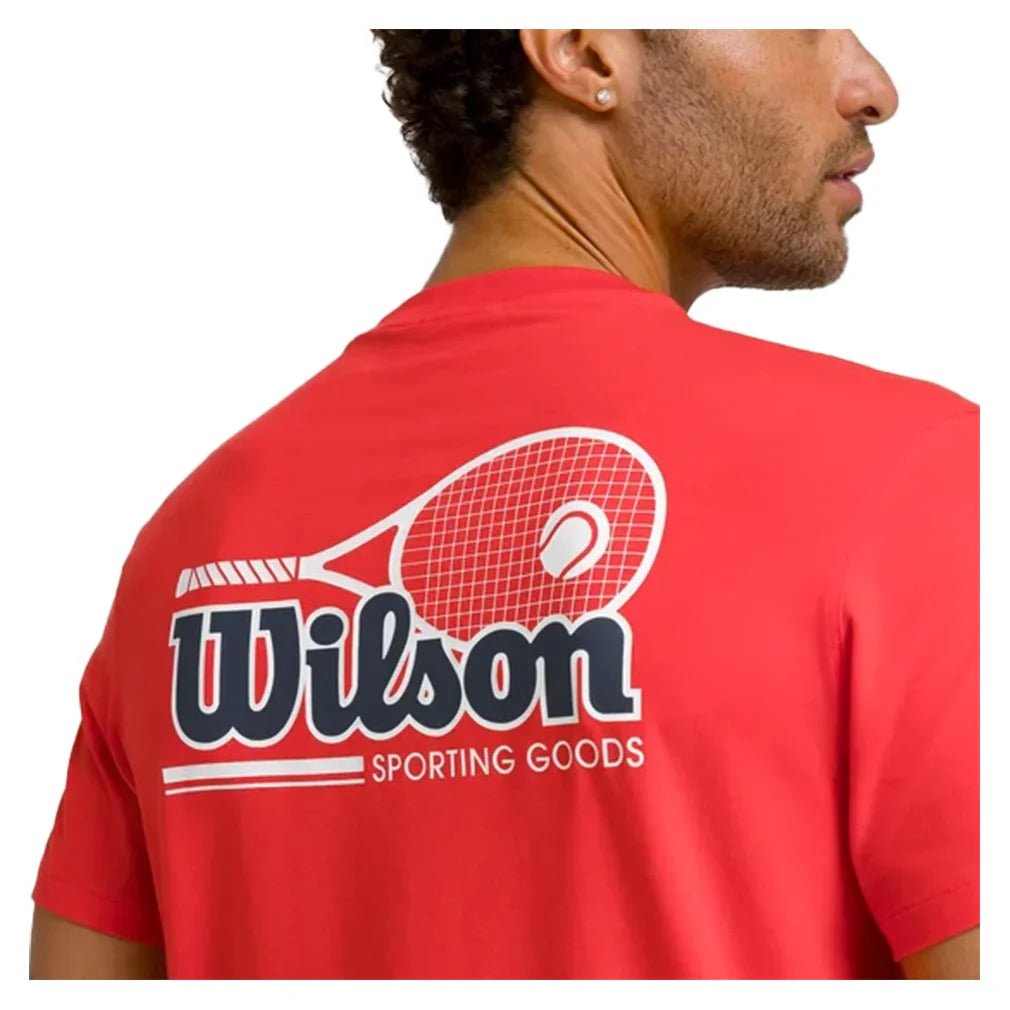 Men's Easy Street Tennis Tee Infrared and Classic Navy - Bell Racket Store