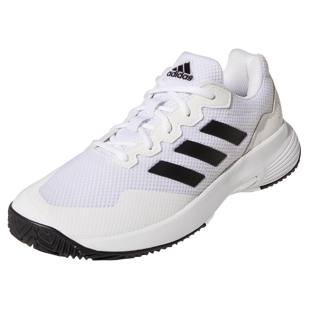 Men's GameCourt 2 Tennis Shoes Footwear White and Core Black - Bell Racket Store