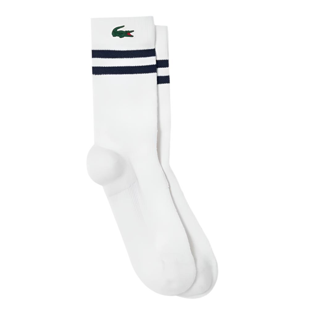 Men's Knitted Pique Performance Socks Blanc and Marine - Bell Racket Store