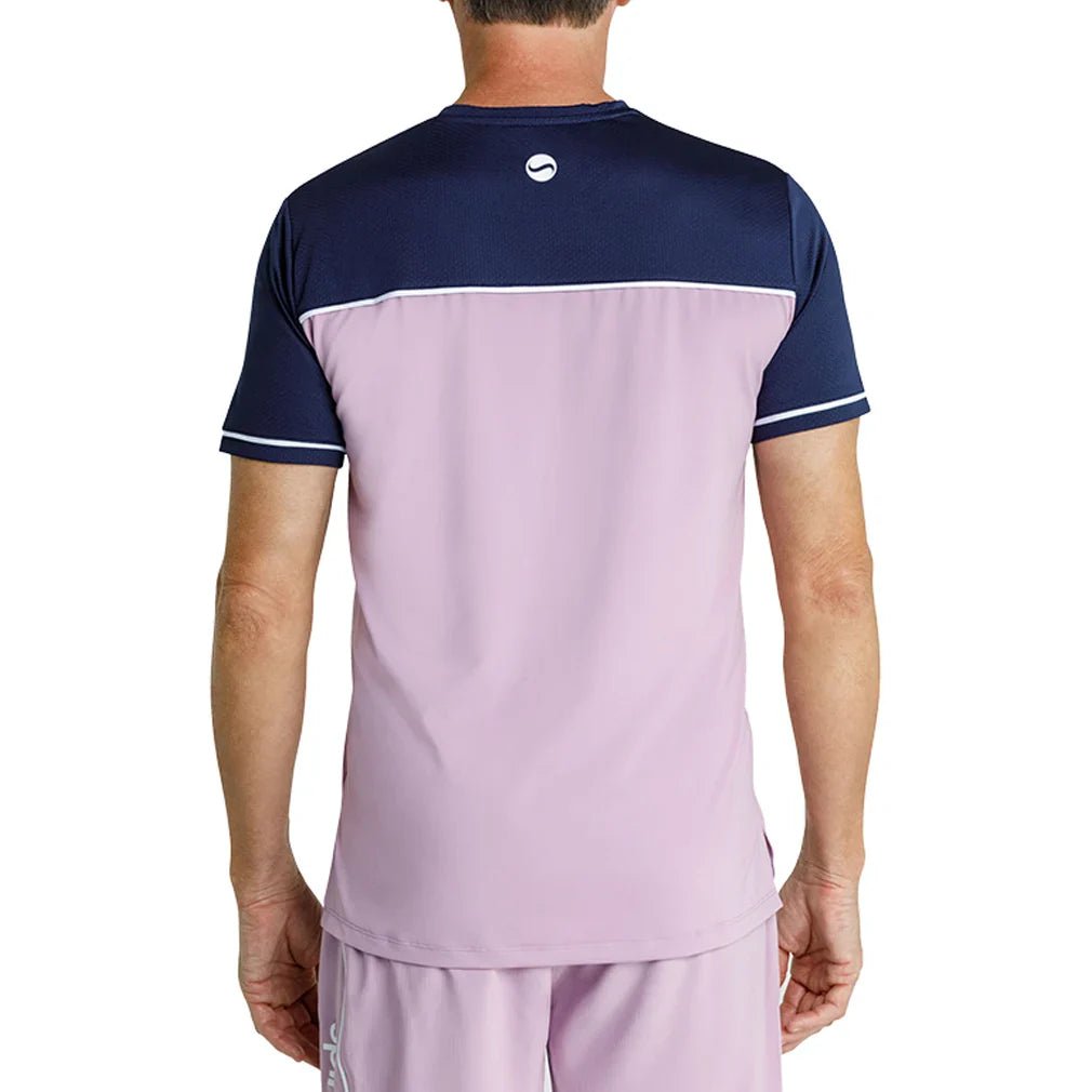 Men's Lionel Short Sleeve Pickleball Tee Lavender Mist and Chalk - Bell Racket Store