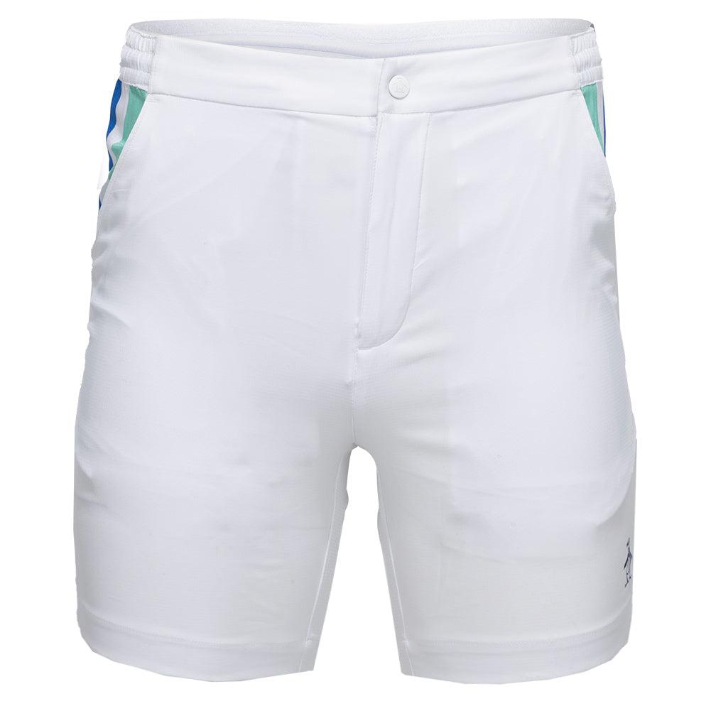 Men's Performance Heritage Blocked 7 Inch Tennis Short Bright White - Bell Racket Store
