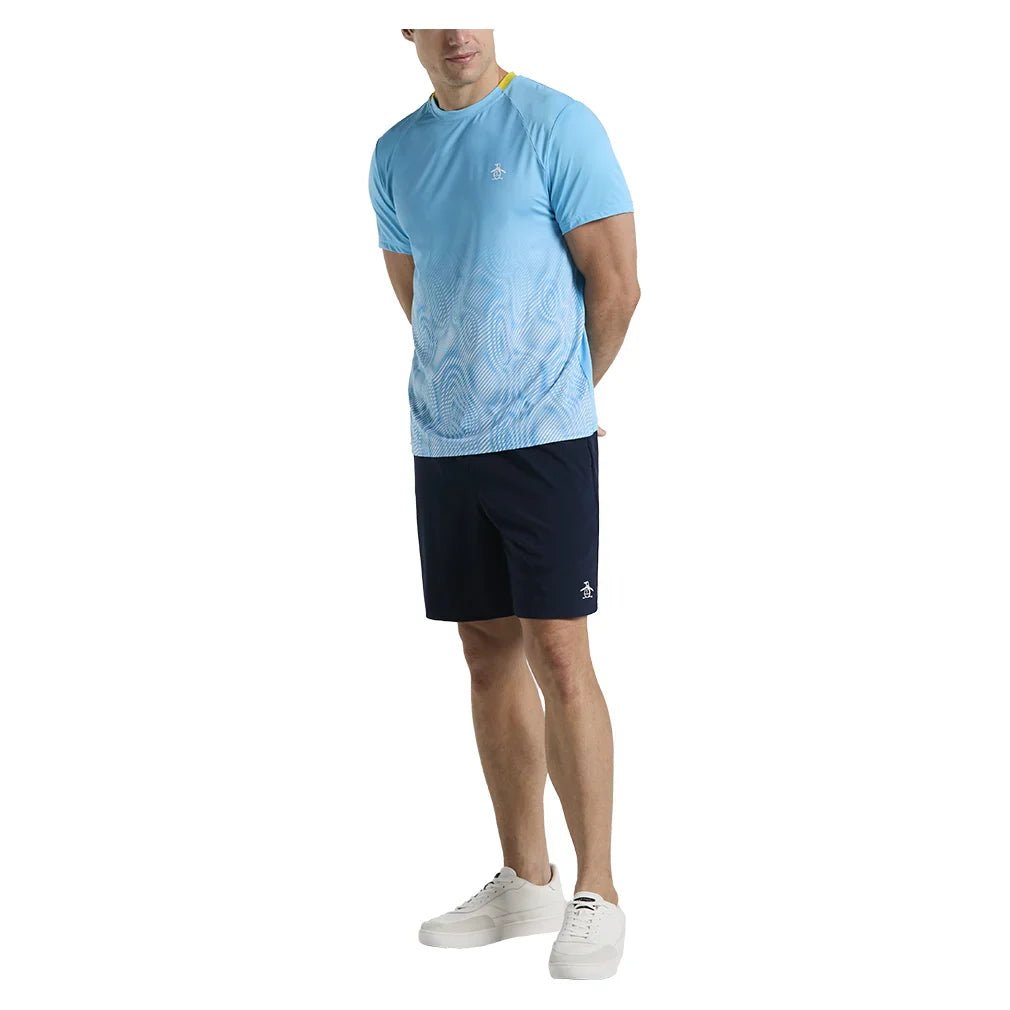 Men's Performance Ombre Block Tennis Crew Blue Grotto - Bell Racket Store