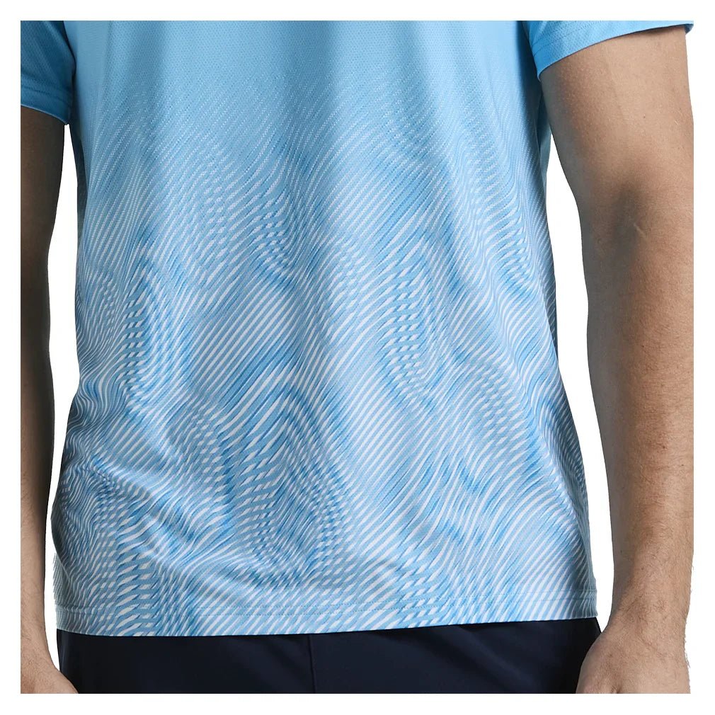 Men's Performance Ombre Block Tennis Crew Blue Grotto - Bell Racket Store