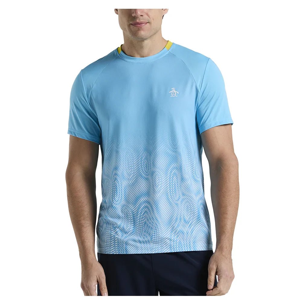 Men's Performance Ombre Block Tennis Crew Blue Grotto - Bell Racket Store