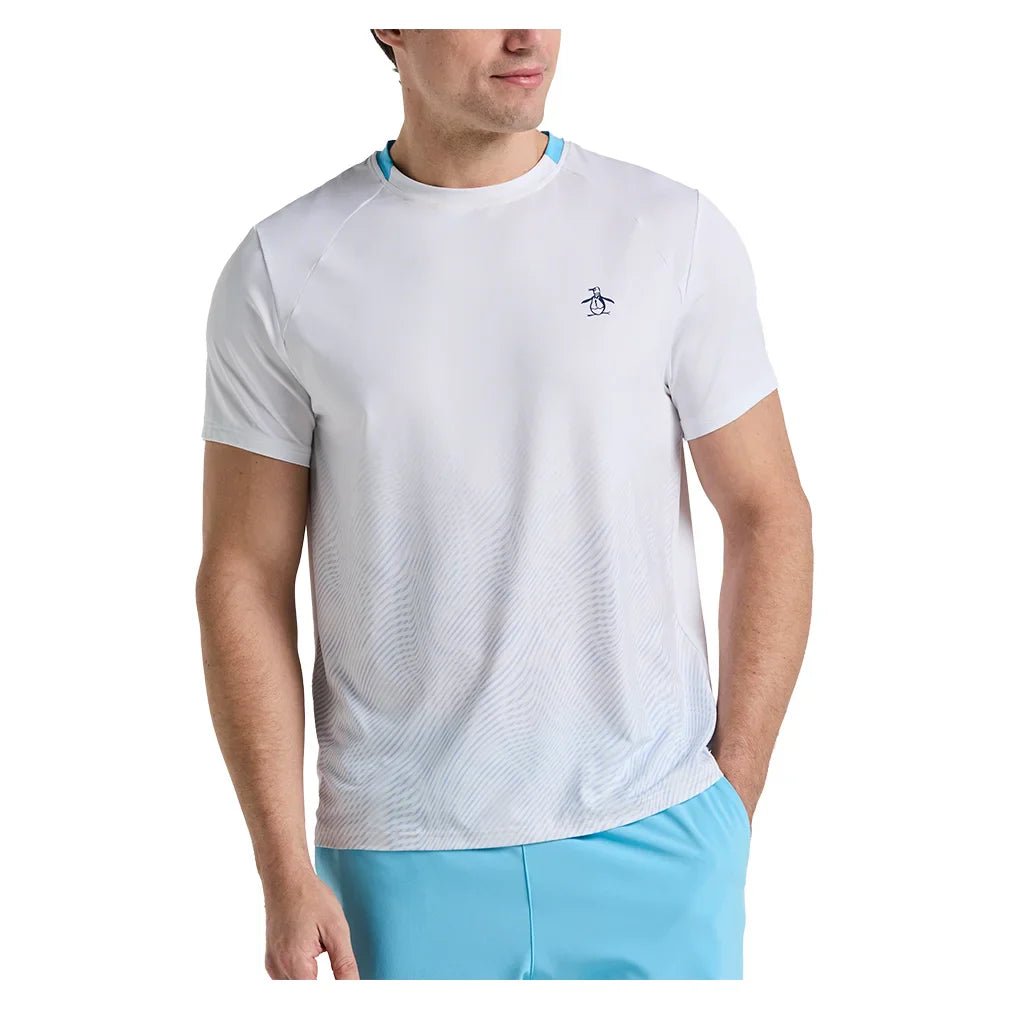 Men's Performance Ombre Block Tennis Crew Bright White - Bell Racket Store