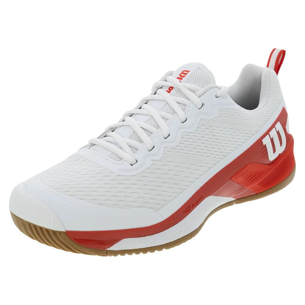 Men's Rush Pro 4.5 Tennis Shoes White and Infrared - Bell Racket Store