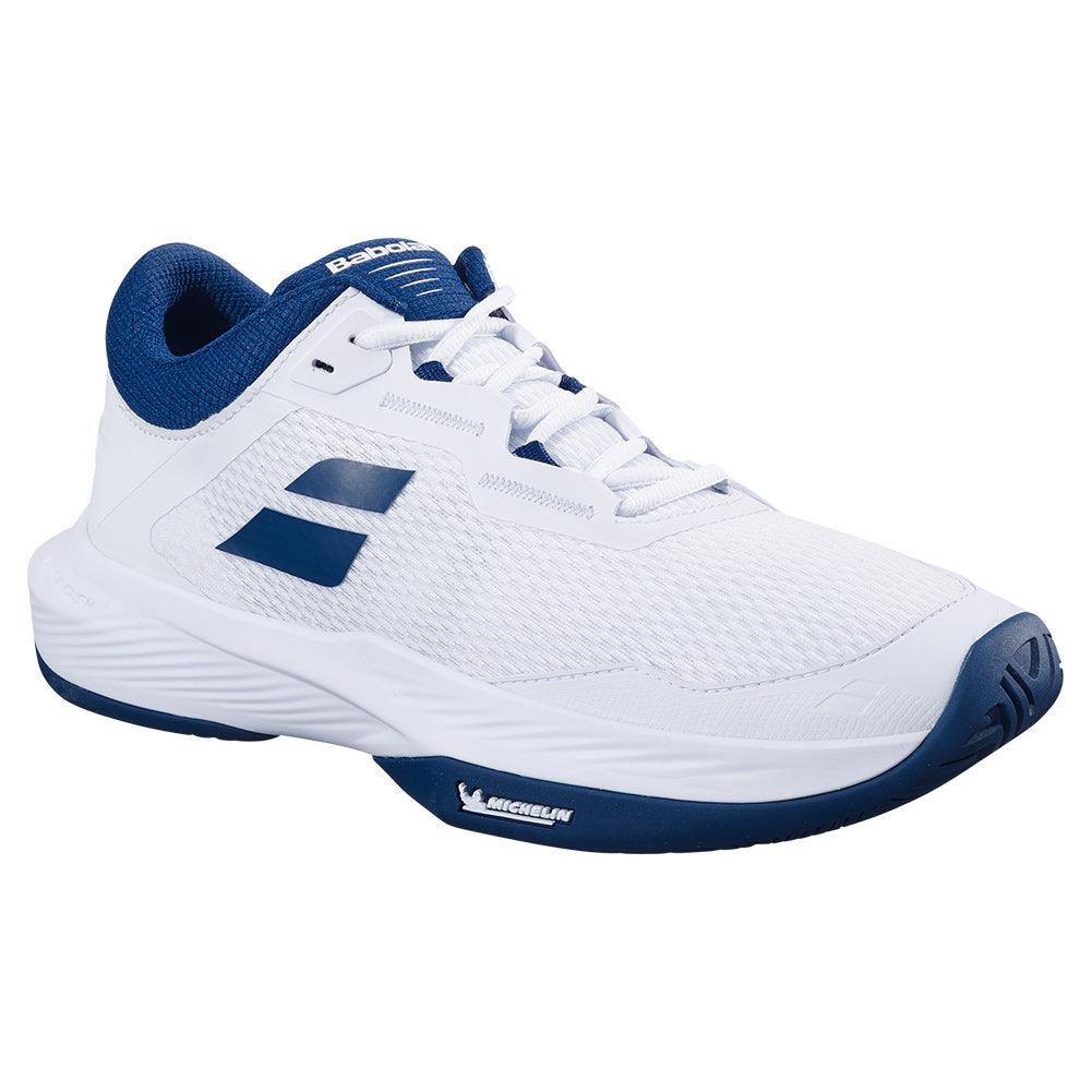 Men's SFX 4 Tennis Shoes White and Estate Blue - Bell Racket Store