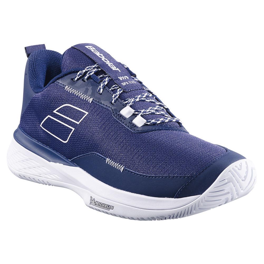 Men's SFX Evo Tennis Shoes Dark Blue and White - Bell Racket Store