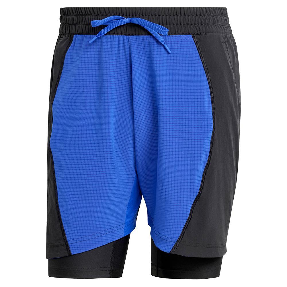 Mens Short and Tight Tennis Set Lucid Blue and Black - Bell Racket Store