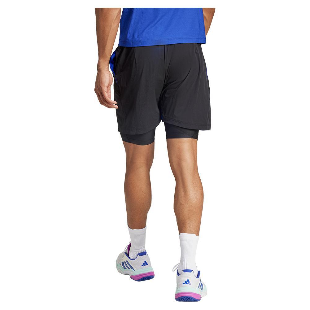 Mens Short and Tight Tennis Set Lucid Blue and Black - Bell Racket Store