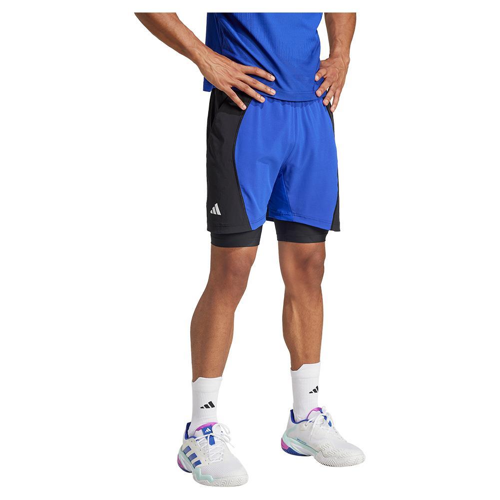 Mens Short and Tight Tennis Set Lucid Blue and Black - Bell Racket Store