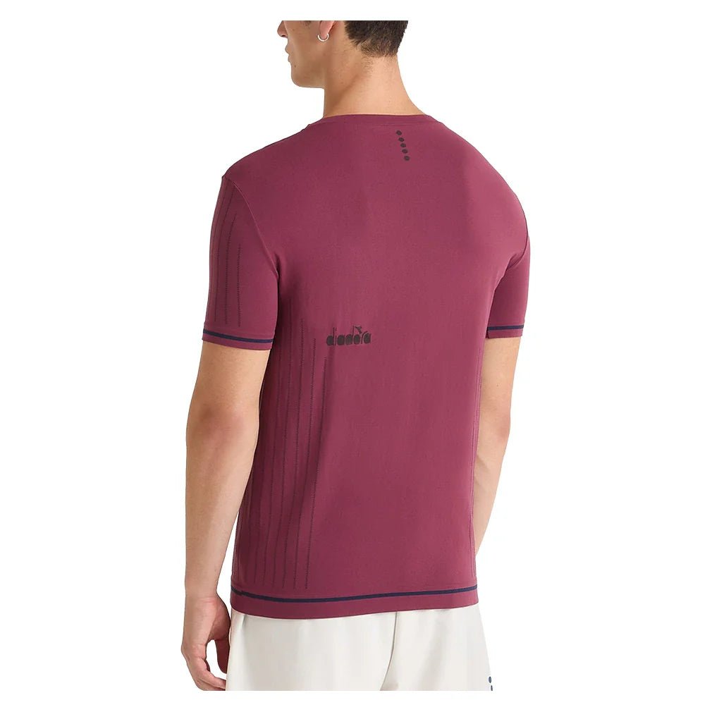 Men's Short Sleeve Icon Stratouno Tennis Top Maroon Banner - Bell Racket Store