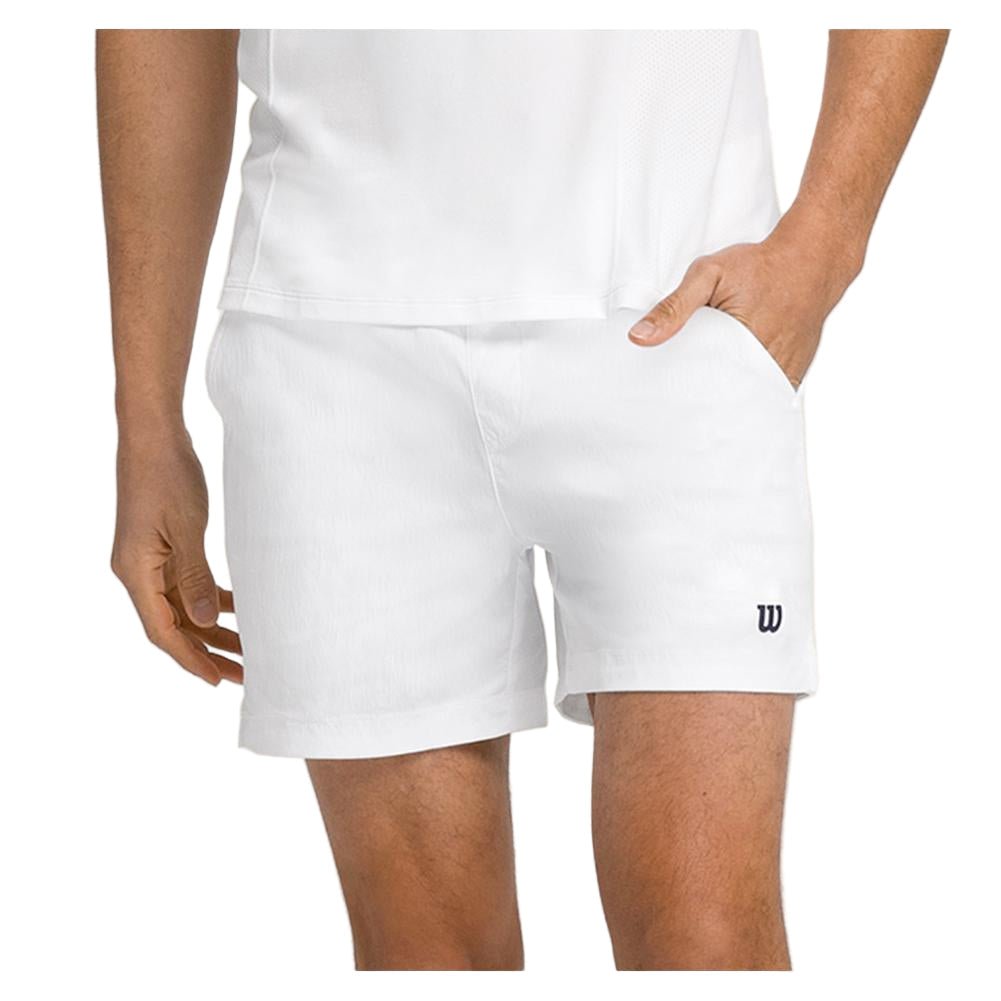 Men's Volley 6 Inch Tennis Short Bright White - Bell Racket Store