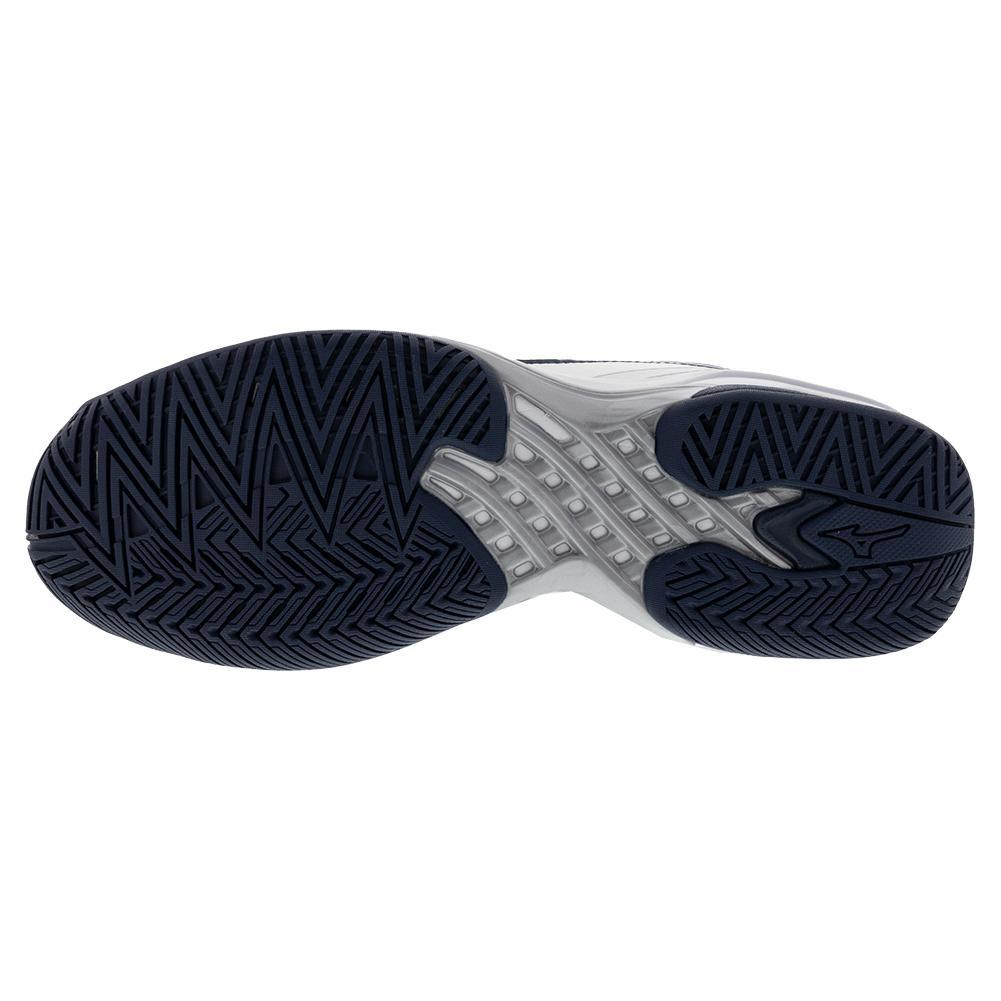 Men's Wave Exceed Tour 6 AC Tennis Shoes White and Dress Blue - Bell Racket Store