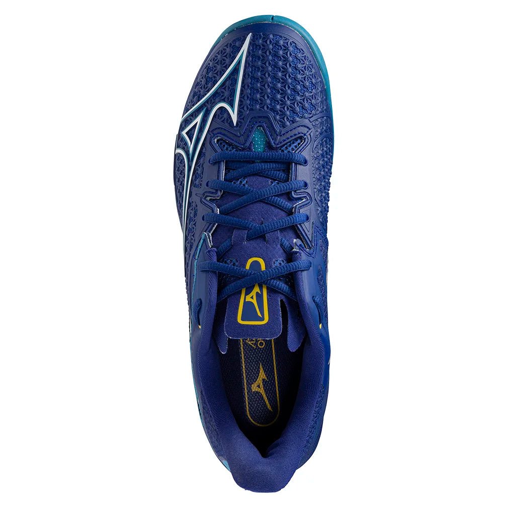 Men's Wave Exceed Tour 6 Tennis Shoes Bellwether Blue and White - Bell Racket Store