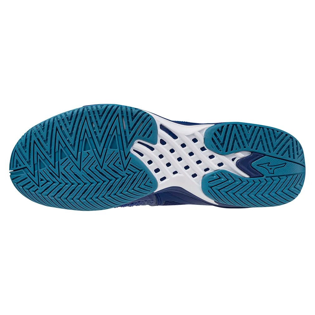 Men's Wave Exceed Tour 6 Tennis Shoes Bellwether Blue and White - Bell Racket Store