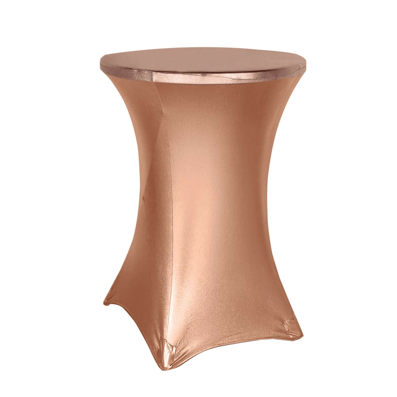 Metallic Spandex 30" Fitted Round Cocktail Table Cover Blush Highboy Tablecloth - Stretch Fit & Water-Resistant