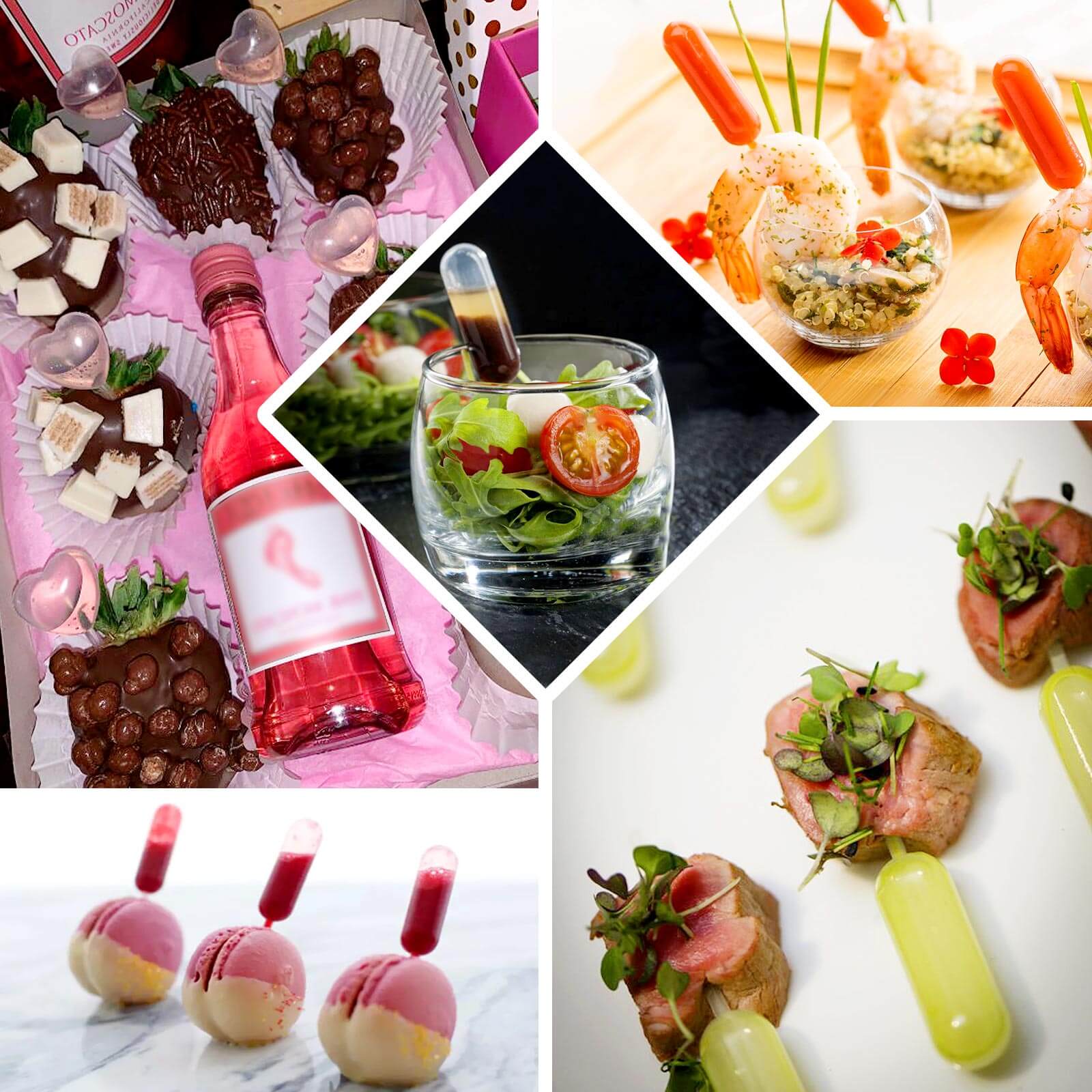 Set of 150 Plastic Dessert Topper Pipette Infusers Clear for Desserts & Drinks 4ml