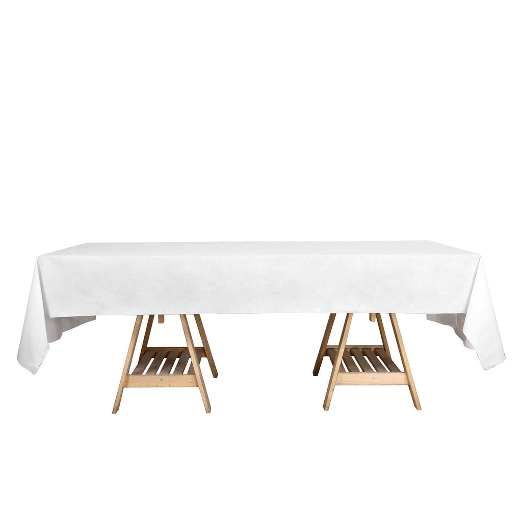 Linen-Like Paper 50"x108" Rectangle Tablecloth White - Disposable Airlaid Table Cover for Easy Cleanup