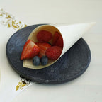 50-Pack Pine Wood Food Cones Eco Friendly Natural Disposable Design - 100% Biodegradable Tasting Serving Cones 6"