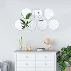 6-Pack Hanging Wall Decor Round Glass Mirror Table Centerpiece - Decorative Reflective Display 10"