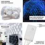 20ftx10ft Clear 600 LED Fish Net Lights, Fairy String Lights With 8 Modes