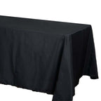 Polyester 72"x120" Rectangle Tablecloth Black - Durable and Stylish for Events