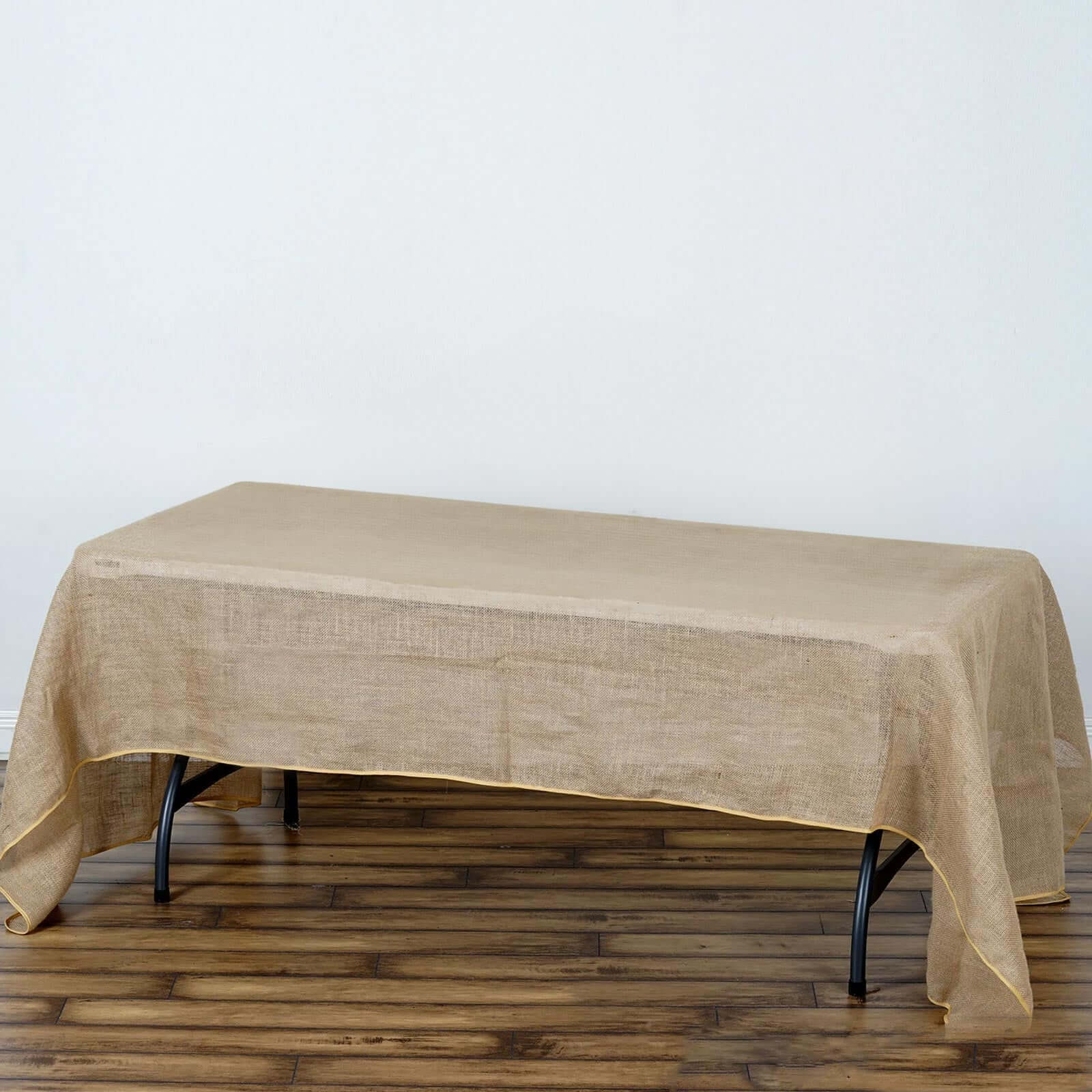 Burlap Jute 60"x126" Rectangle Tablecloth Natural - Rustic Boho Chic Table Linen