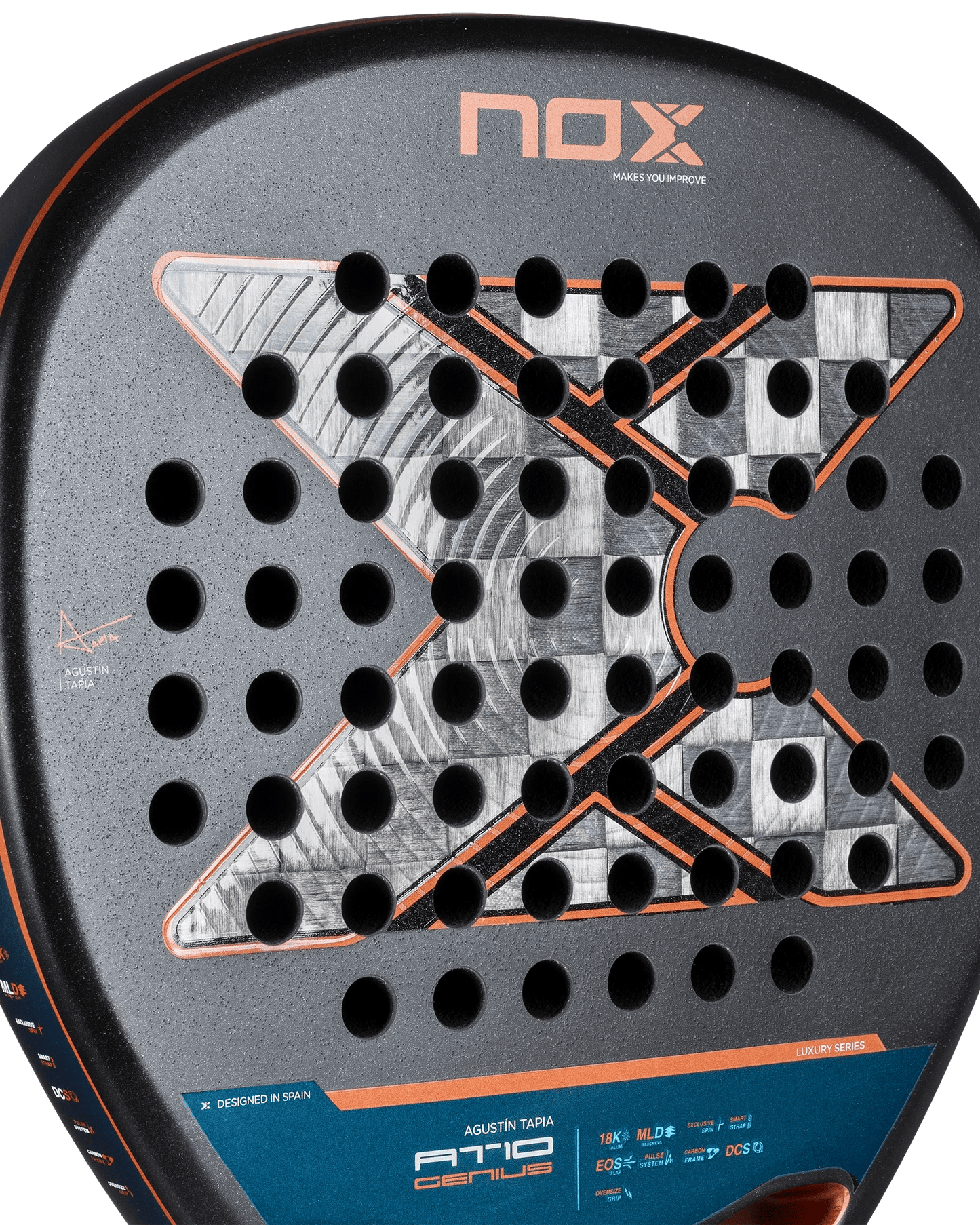 Nox AT10 Luxury GENIUS ATTACK 18K Alum 2025 by Agustin Tapia - Bell Racket Store
