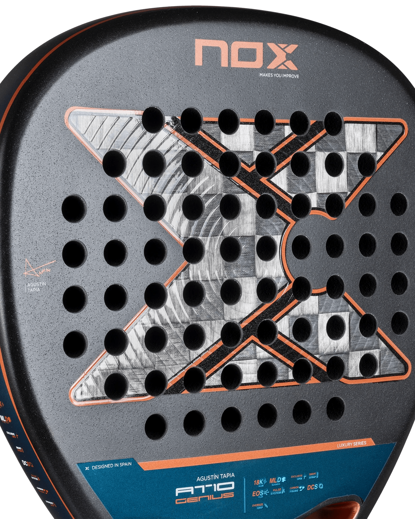 Nox AT10 Luxury GENIUS ATTACK 18K Alum 2025 by Agustin Tapia - Bell Racket Store