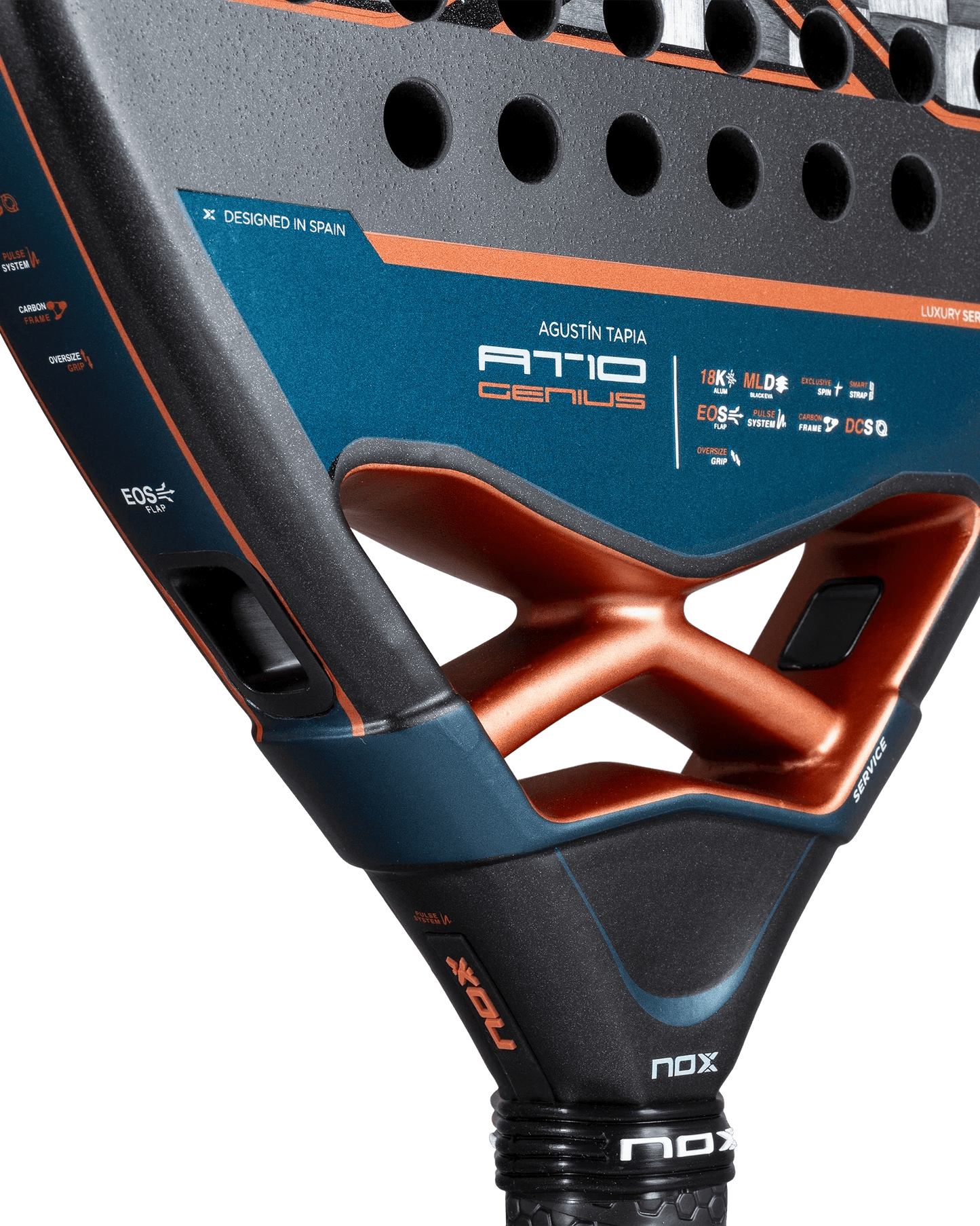 Nox AT10 Luxury GENIUS ATTACK 18K Alum 2025 by Agustin Tapia - Bell Racket Store