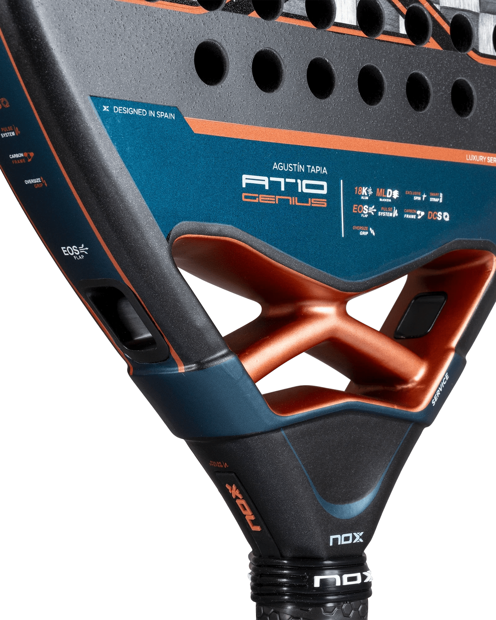 Nox AT10 Luxury GENIUS ATTACK 18K Alum 2025 by Agustin Tapia - Bell Racket Store