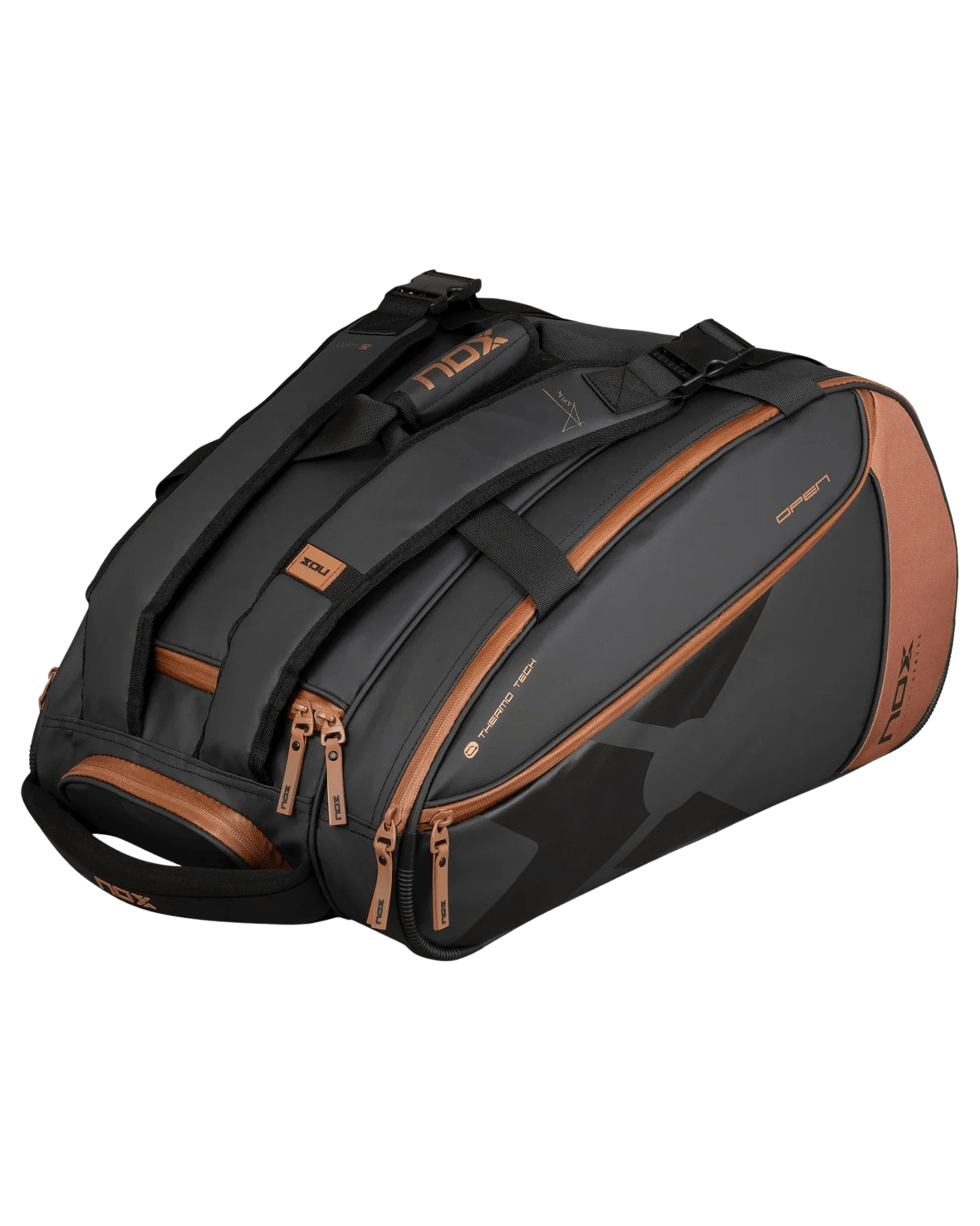 Nox LUXURY OPEN Series Black/Brown Padel Bag - Bell Racket Store