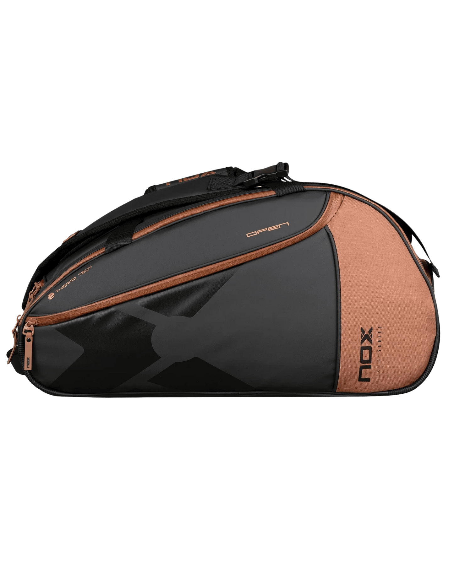 Nox LUXURY OPEN Series Black/Brown Padel Bag - Bell Racket Store
