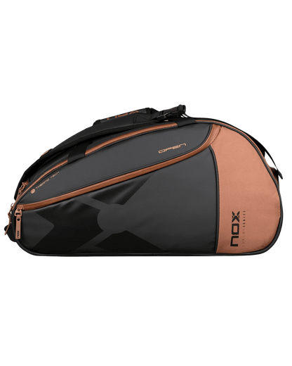 Nox LUXURY OPEN Series Black/Brown Padel Bag - Bell Racket Store