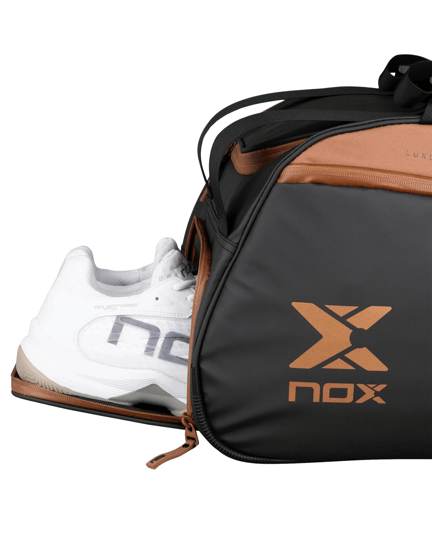 Nox LUXURY OPEN Series Black/Brown Padel Bag - Bell Racket Store