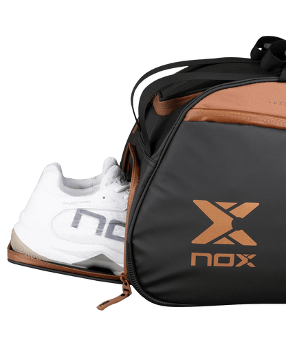 Nox LUXURY OPEN Series Black/Brown Padel Bag - Bell Racket Store