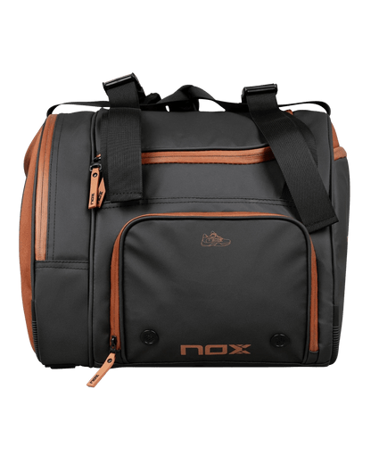 Nox LUXURY OPEN Series Black/Brown Padel Bag - Bell Racket Store