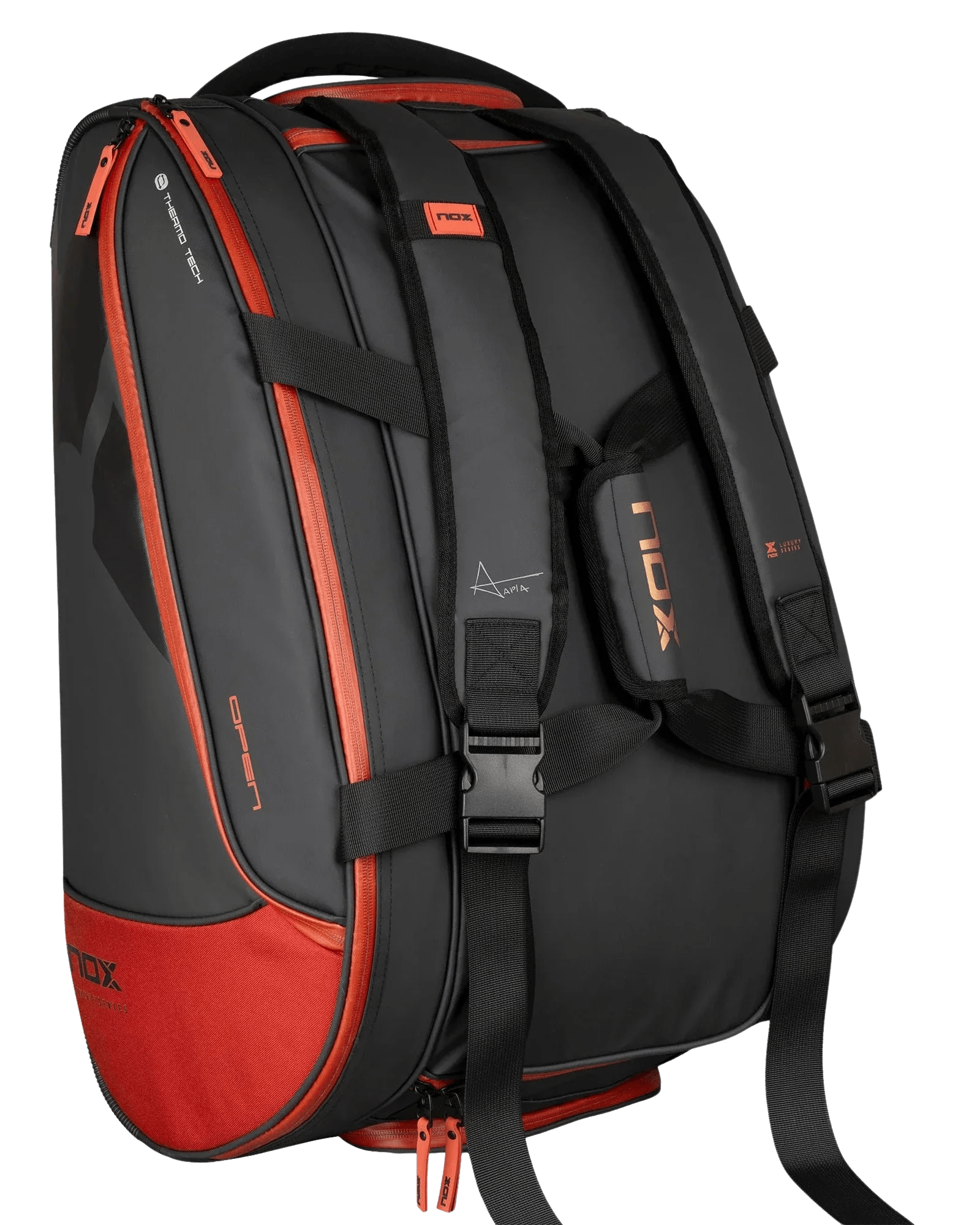 Nox LUXURY OPEN Series Black/Red Padel Bag - Bell Racket Store