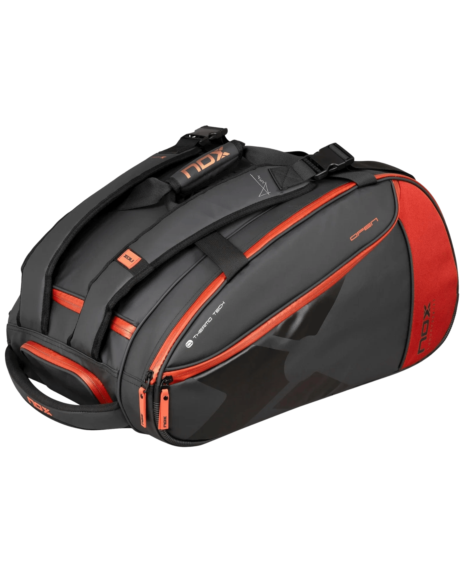 Nox LUXURY OPEN Series Black/Red Padel Bag - Bell Racket Store