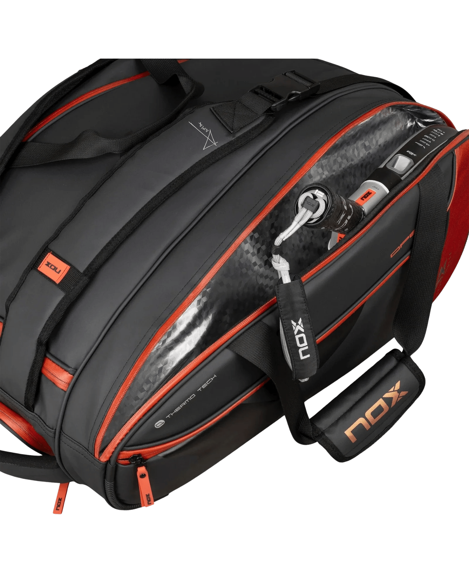 Nox LUXURY OPEN Series Black/Red Padel Bag - Bell Racket Store