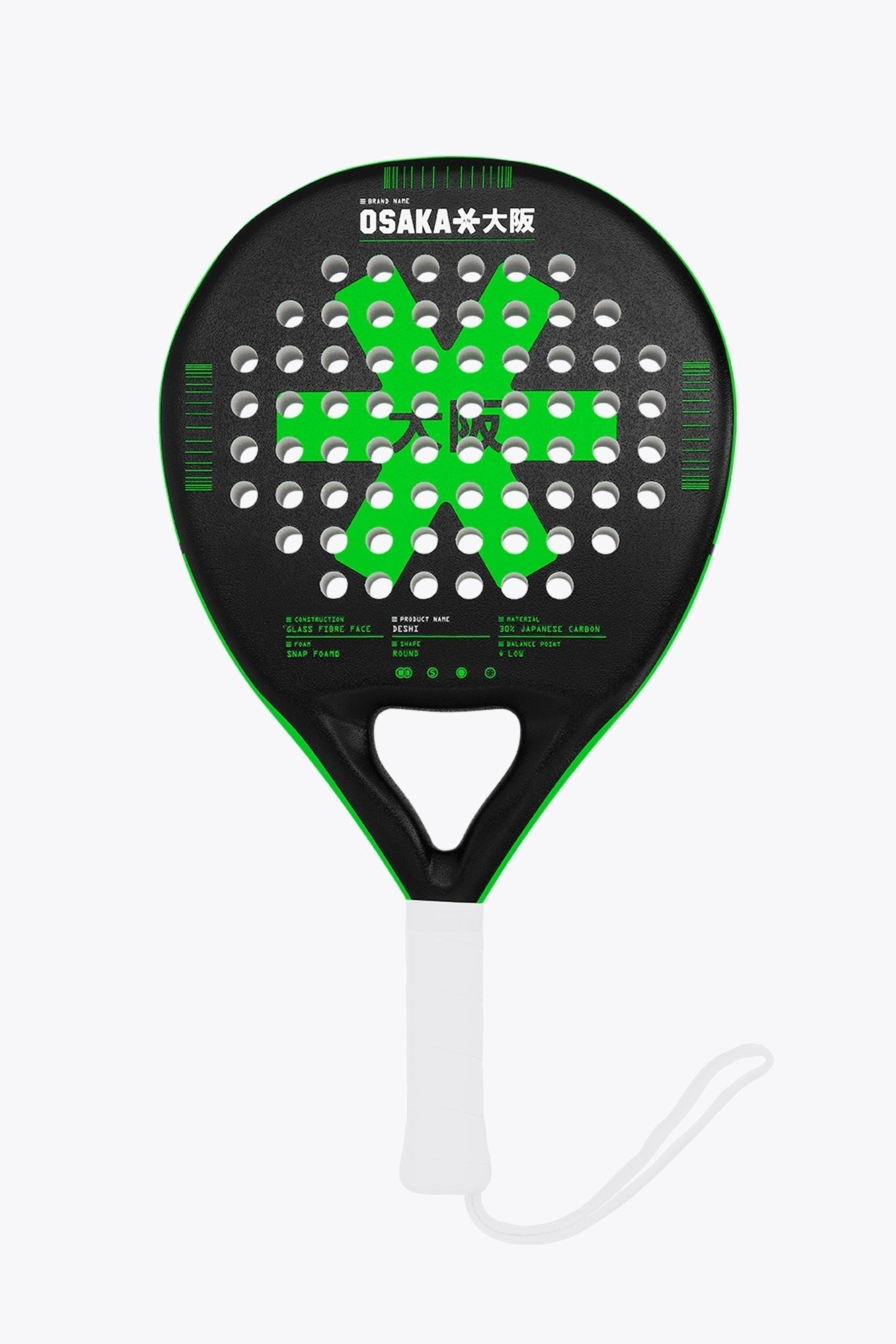 Osaka Padel Racket - Deshi - Control | Iconic Black - Bell Racket Store