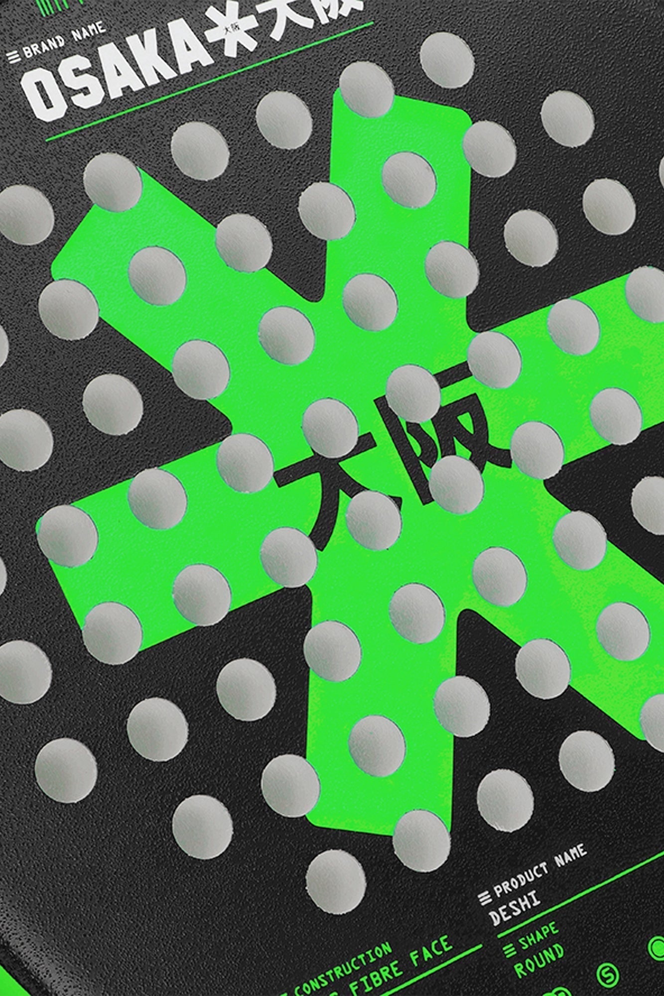 Osaka Padel Racket - Deshi - Control | Iconic Black - Bell Racket Store