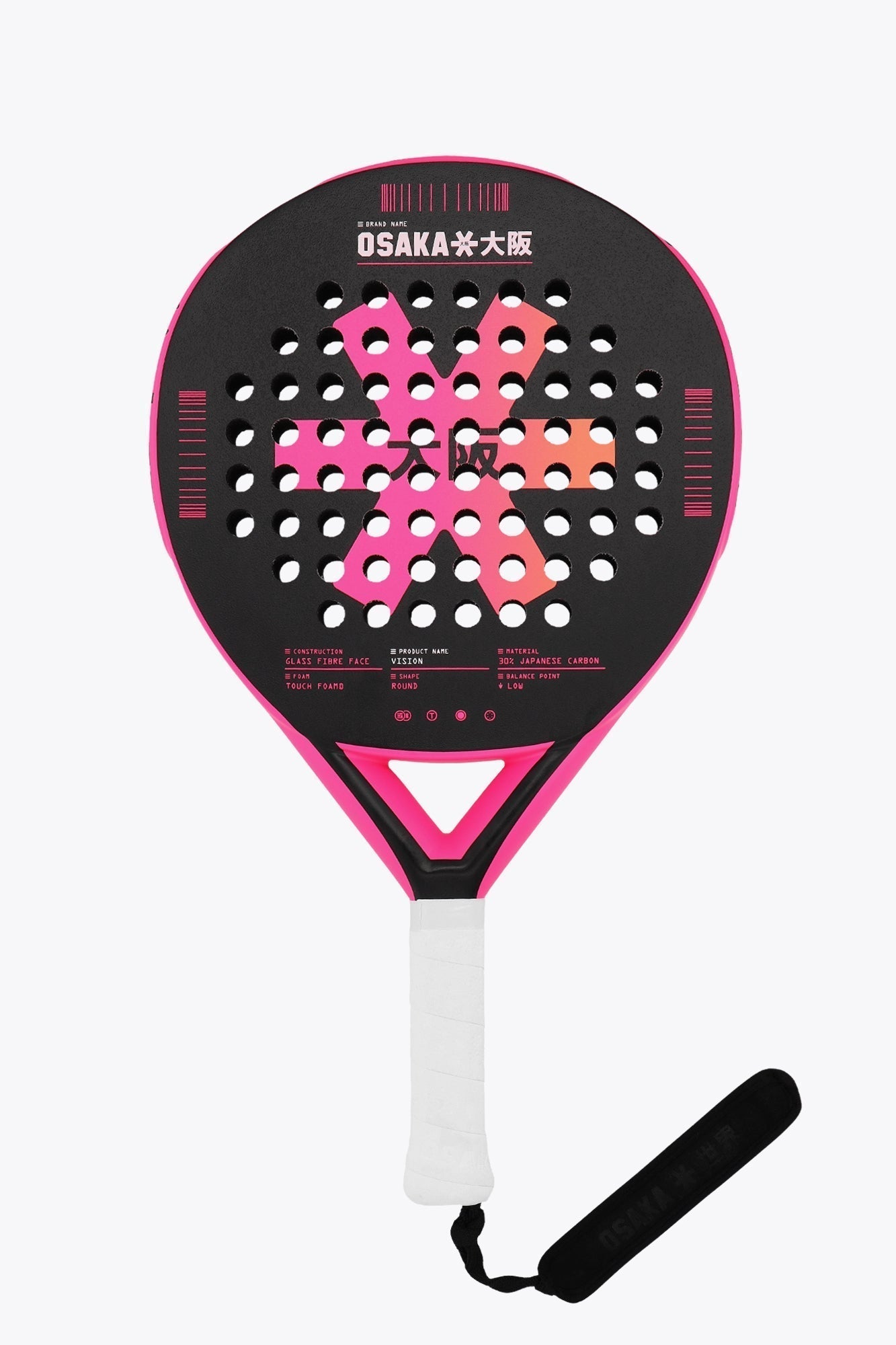 Osaka Padel Racket - Vision - Control | Fluo Pink - Bell Racket Store