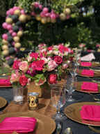 5 Pack Satin 20"x20" Napkins Fuchsia - Luxurious Shine & Smooth Dinner Napkins