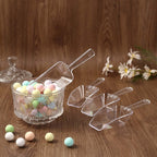6-Pack Candy Scoops Kitchen Ice Scoop Design Clear - Plastic Disposable Supplies for Bar and Buffet Use 6"