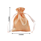 12 Pack 3"x4" Peach Satin Drawstring Pouch Wedding Party Favor Gift Bag