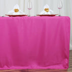 Fitted Polyester 72"x30" Rectangle Tablecloth Fuchsia - Durable Table Cover