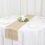 Plastic Woven Vinyl 13"x6ft Table Runner Metallic Gold - Non - Slip & Reversible Tabletop Decor - Bell Racket Store