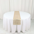Plastic Woven Vinyl 13"x6ft Table Runner Metallic Gold - Non - Slip & Reversible Tabletop Decor - Bell Racket Store